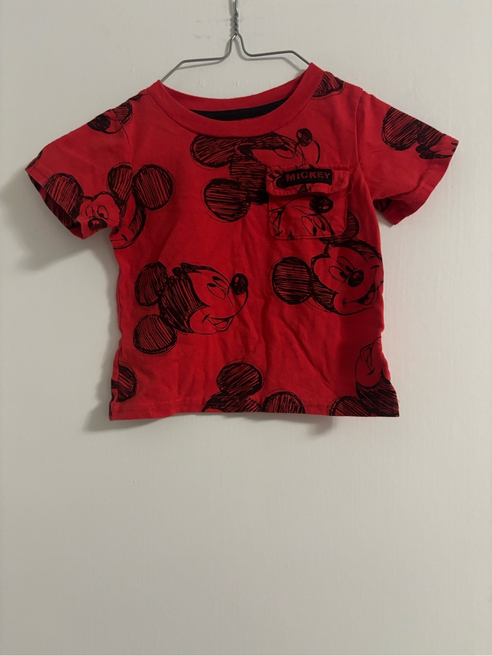 Disney Red Mickey Sketch Short Sleeve Tee